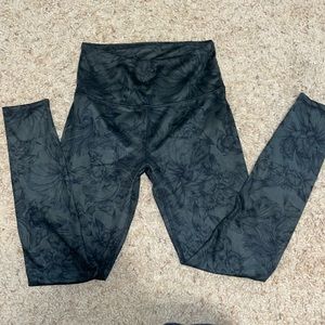 Green Floral Leggings